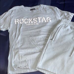 Rockstar Original Light Blue T-Shirt and Shorts Set